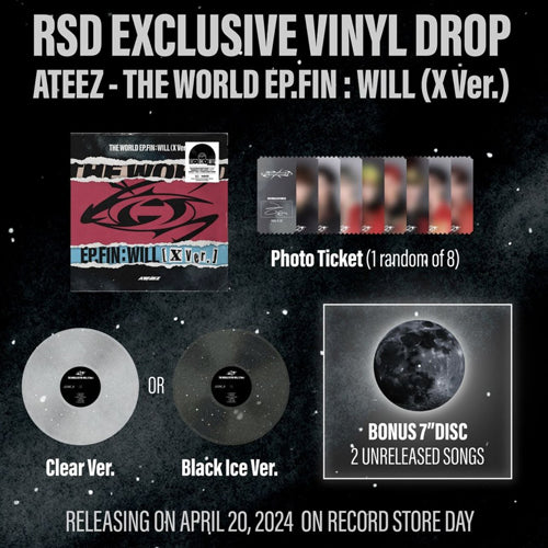 ATEEZ / WORLD EP FIN: WILL (LTD / CLEAR OR BLACK ICE VINYL) (LP+7")