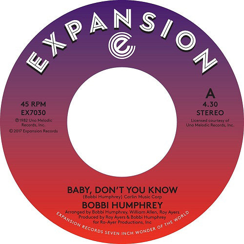 BOBBI HUMPHREY / BABY DON'T YOU KNOW (7")