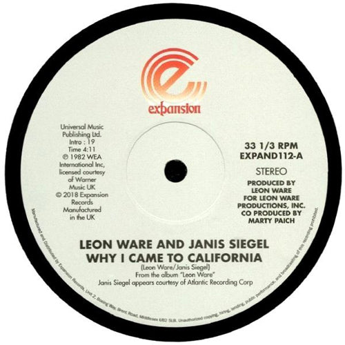 LEON WARE AND JANIS SIEGEL / WHY I CAME TO CALIFORNIA (12")